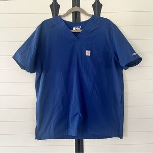 Carhartt Men's Force Essentials V-Neck Scrub Top Short Sleeve Blue Navy C16113
